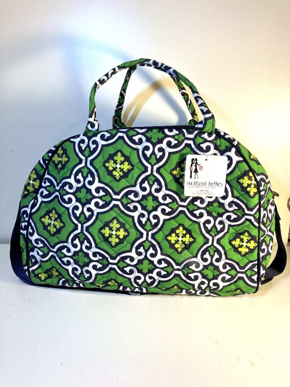 BUCKHEAD BETTIE Quilted Day Traveller, Green/Navy, Unused with Tags.